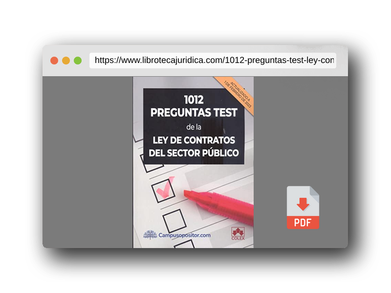 Vista previa del PDF del libro 1012 preguntas test de la Ley de Contratos del Sector Público (CAMPUS OPOSITOR)