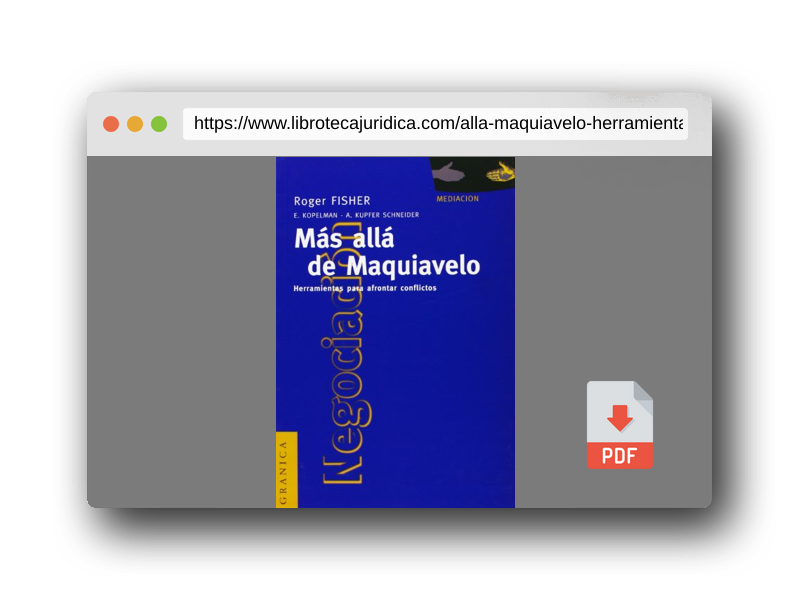 Vista previa del PDF del libro Más allá de Maquiavelo: Herramientas para afrontar conflictos (SIN COLECCION)