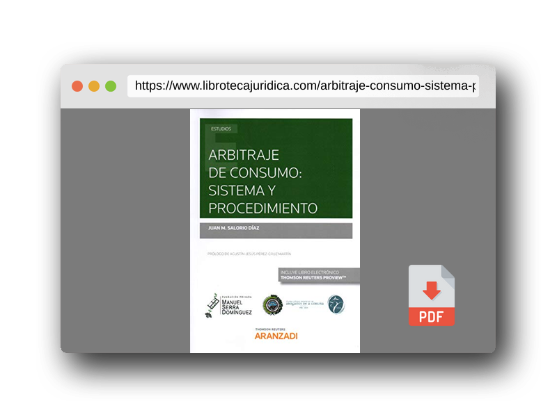 Vista previa del PDF del libro Arbitraje de consumo: sistema y procedimiento (Monografía)