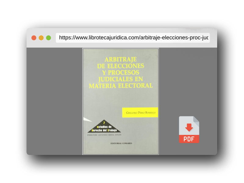 Vista previa del PDF del libro ARBITRAJE DE ELECCIONES Y PROC.JUDIC. (SIN COLECCION)