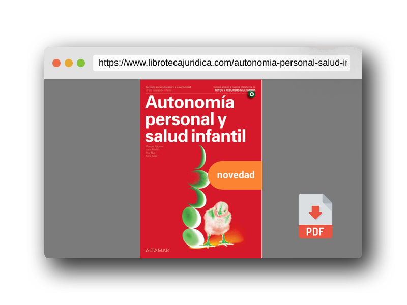 Vista previa del PDF del libro Autonomía personal y salud infantil. Nueva edición (CFGS EDUCACIÓN INFANTIL)