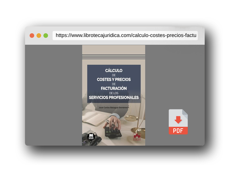 Vista previa del PDF del libro Cálculo de costes y precios de facturación de los servicios profesionales (Bolsillo)