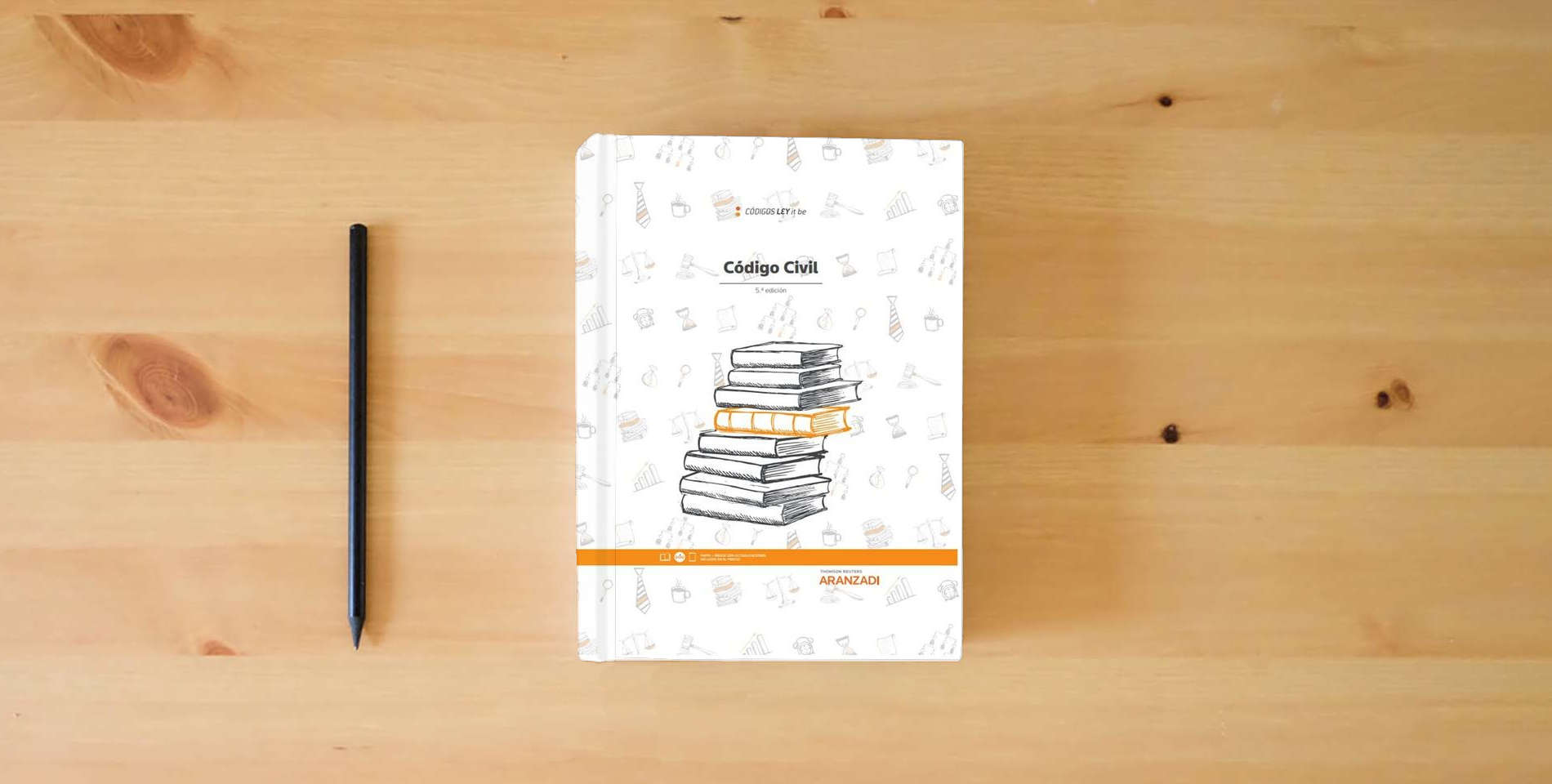 The book Código Civil (LeyItBe) (Código Básico) is on the table
