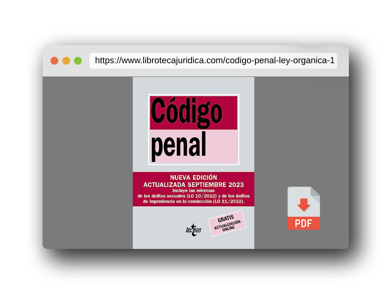 Vista previa del PDF del libro Código Penal: Ley Orgánica 10/1995, de 23 de noviembre (Derecho - Biblioteca de Textos Legales)