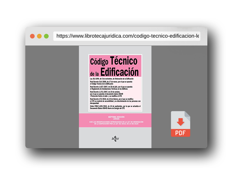 Vista previa del PDF del libro Código Técnico de la Edificación: Ley 38/1999, de 5 de noviembre. Real Decrecto 314/2006, de 17 de marzo.Real Decreto 1.027/2007, de 20 de julio. Real ... (Derecho - Biblioteca de Textos Legales)