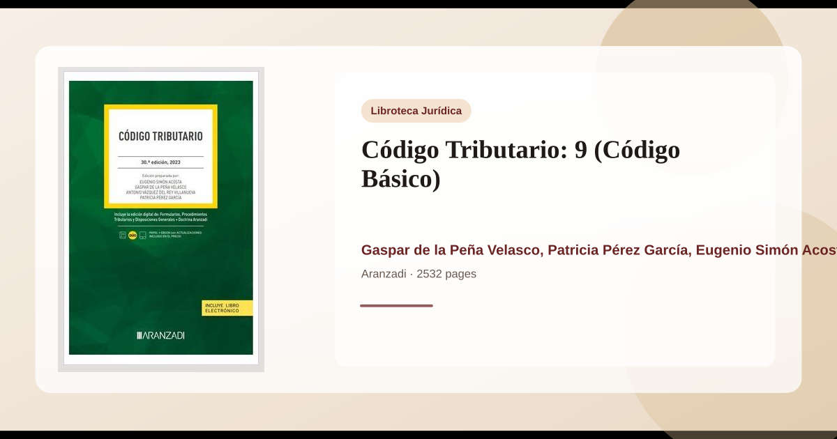 Libro Código Tributario: 9 (Código Básico) → Descargar e Imprimir PDF ...