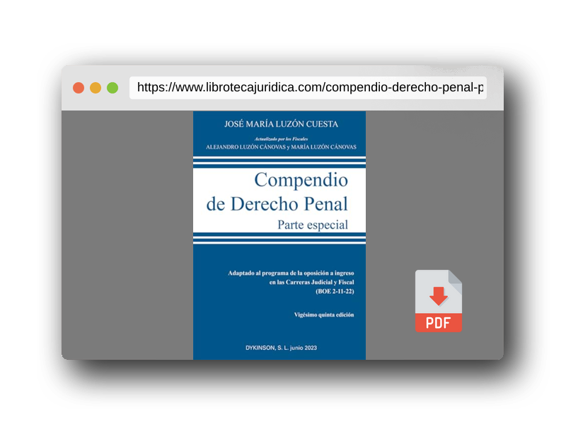 Vista previa del PDF del libro Compendio de Derecho Penal. Parte Especial. Edición 2023 (SIN COLECCION)