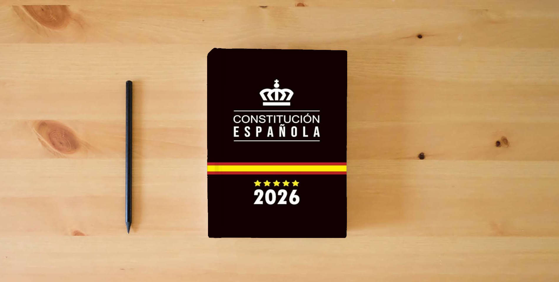 The book CONSTITUCIÓN ESPAÑOLA DE 1978: Edición completa y fácil de entender - Ideal para estudio, oposiciones y consulta rápida is on the table