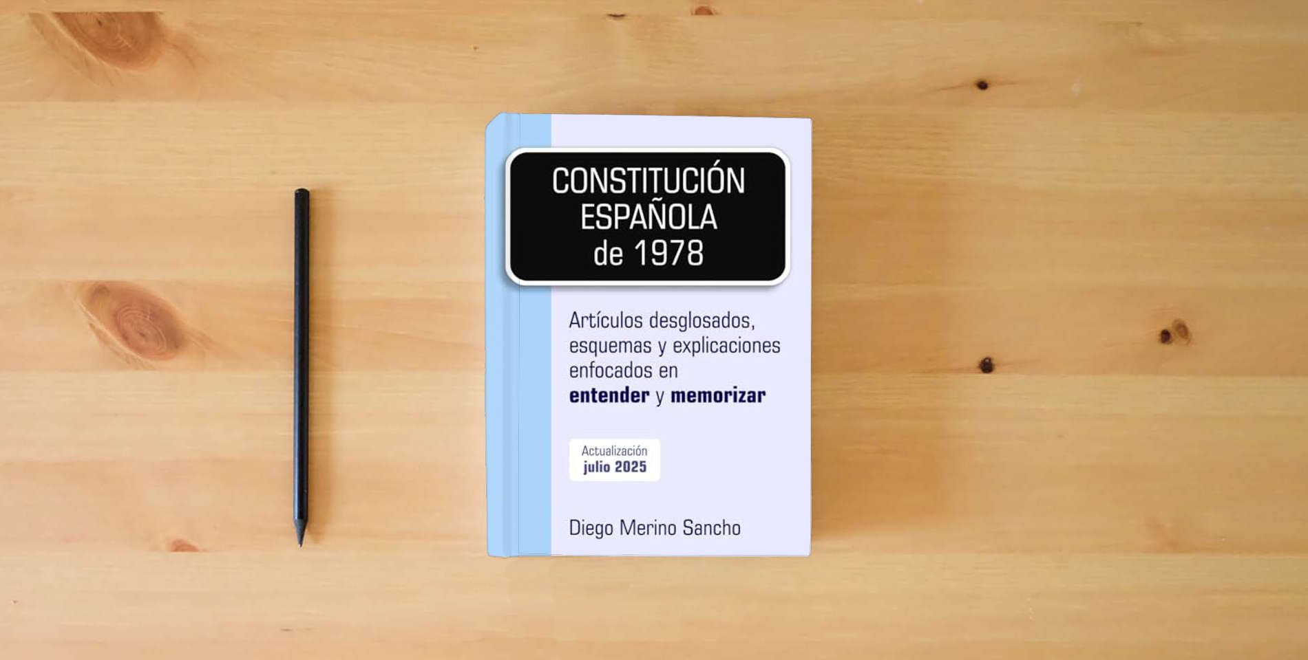 The book Constitución Española de 1978 (Esquemas para opositores) is on the table