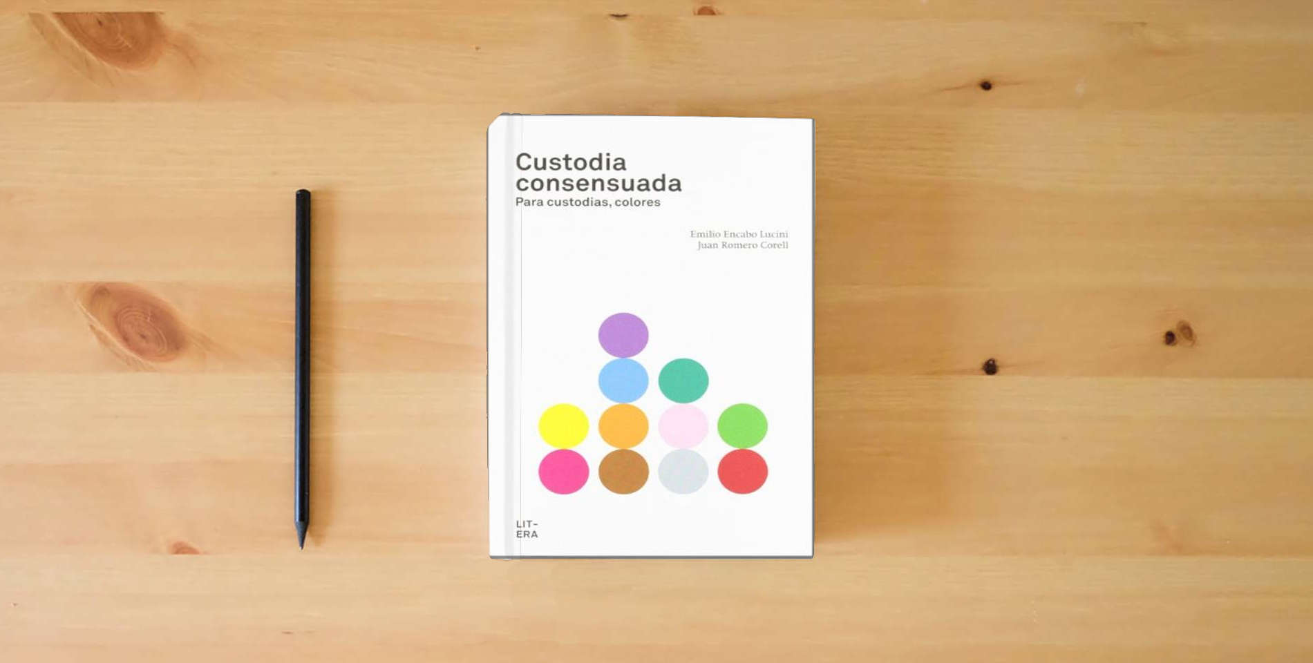 The book Custodia consensuada: Para custodias, colores (SIN COLECCION) is on the table