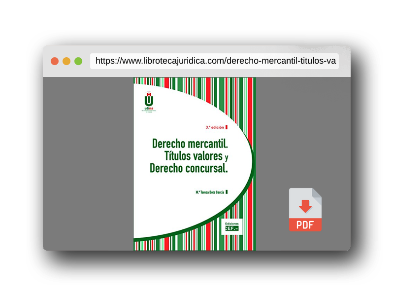 Vista previa del PDF del libro Derecho mercantil. Títulos valores y derecho concursal