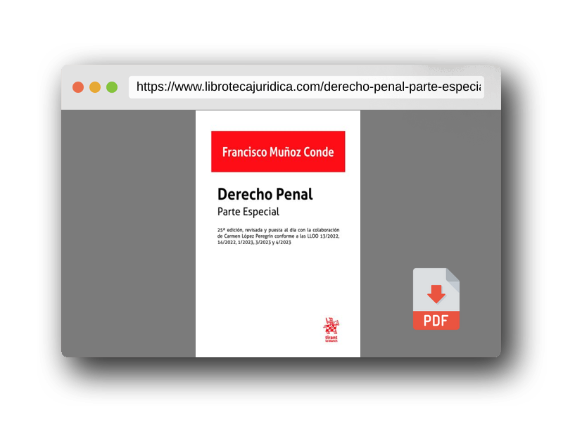 Vista previa del PDF del libro Derecho Penal. Parte especial. 25ª Edición, revisada y puesta al día con la colaboración de Carmen López Peregrín (Manuales de Derecho Penal)
