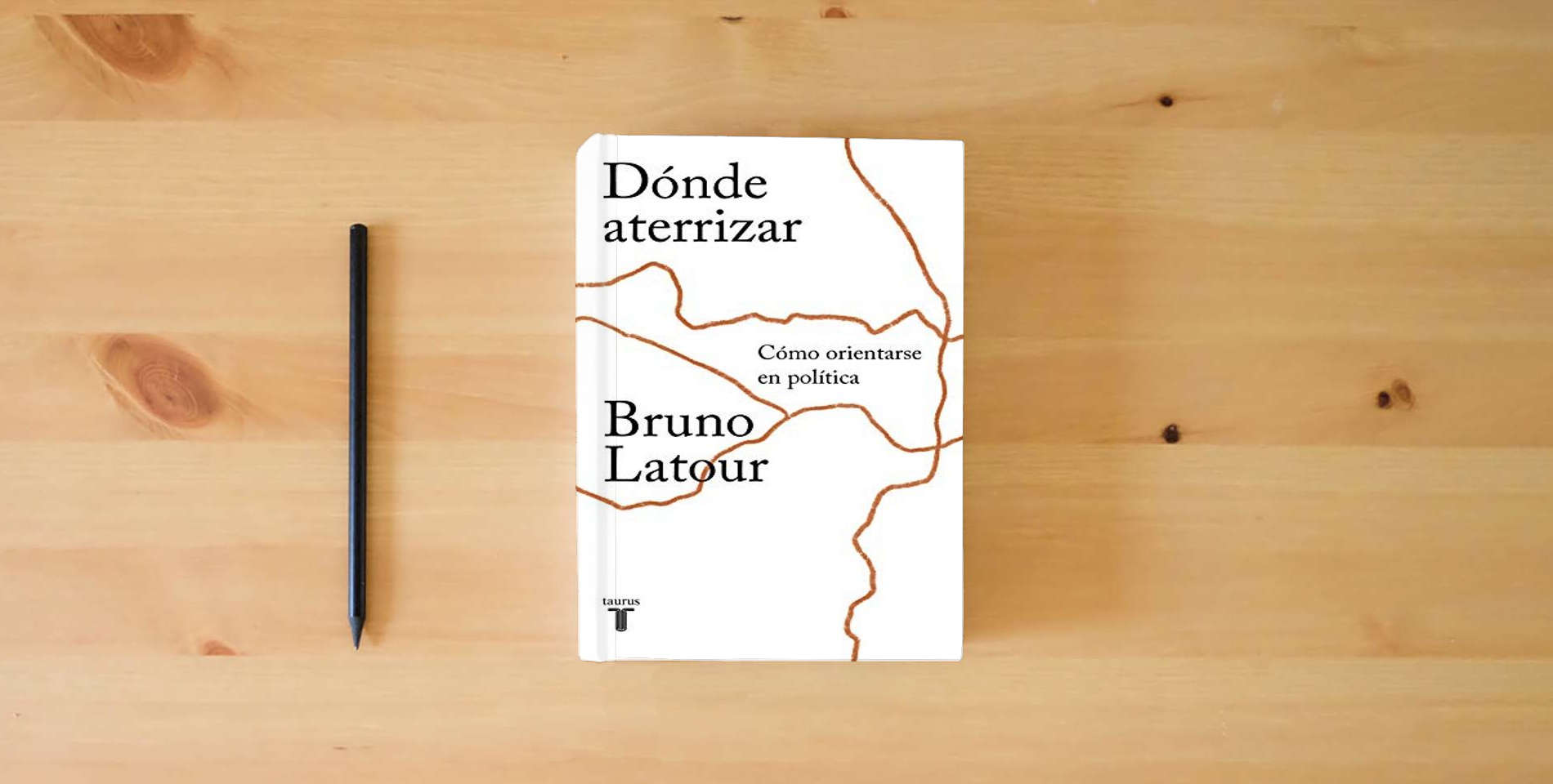 The book Dónde aterrizar (Pensamiento) is on the table