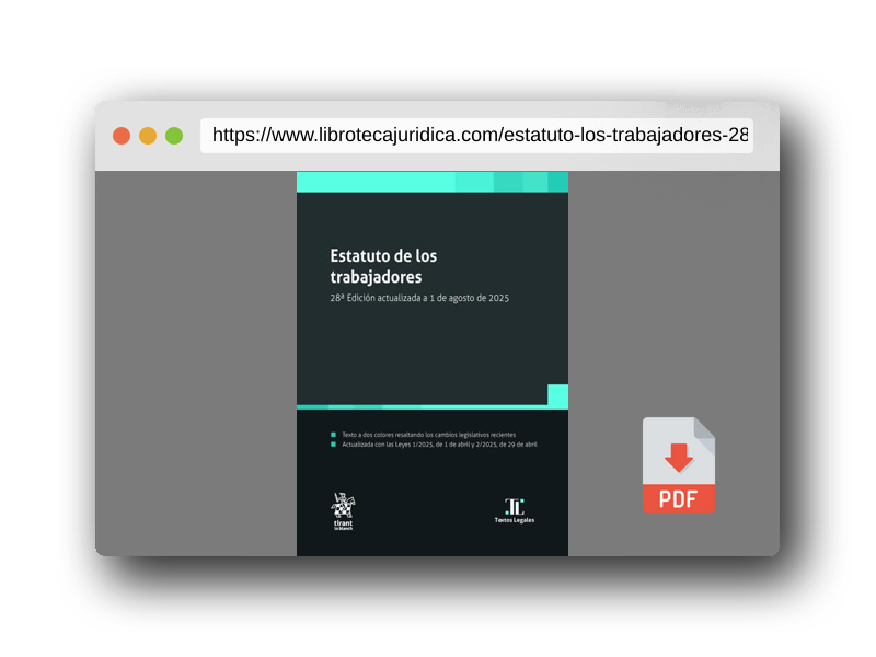 Vista previa del PDF del libro Estatuto de los trabajadores 28ª Edición actualizada a 1 de agosto de 2025 (Textos legales)