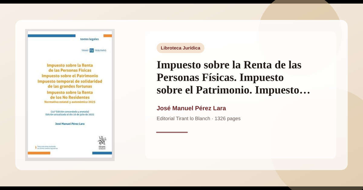 Libro Impuesto sobre la Renta de las Personas Físicas. Impuesto sobre ...