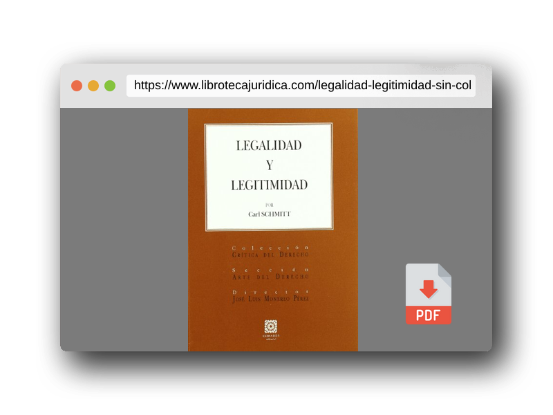Vista previa del PDF del libro LEGALIDAD Y LEGITIMIDAD (SIN COLECCION)