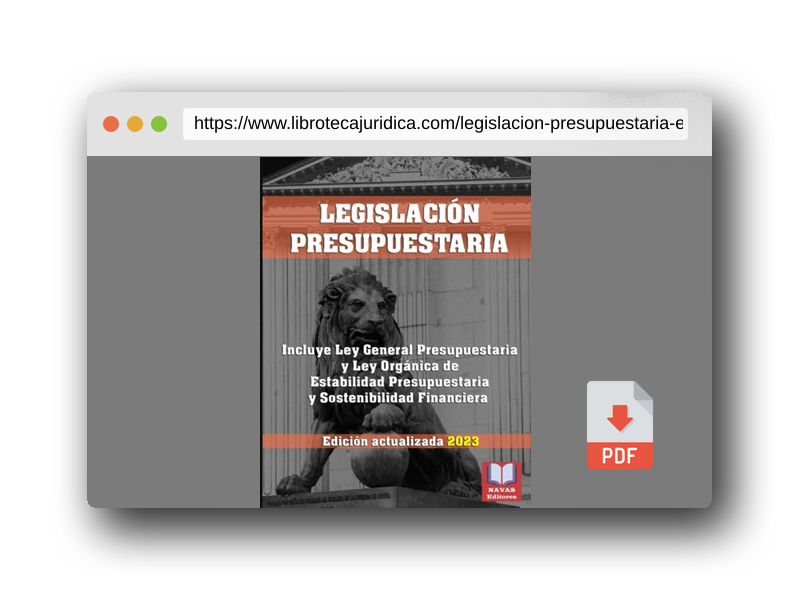 Vista previa del PDF del libro LEGISLACIÓN PRESUPUESTARIA. Edición actualizada.: Incluye Ley General Presupuestaria, y Ley Orgánica de Estabilidad Presupuestaria y Sostenibilidad Financiera.