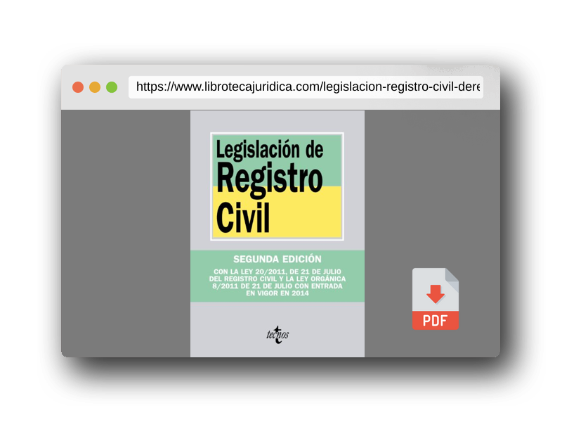 Vista previa del PDF del libro Legislación de Registro Civil (Derecho - Biblioteca de Textos Legales)