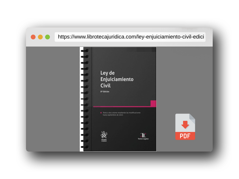 Vista previa del PDF del libro Ley de Enjuiciamiento Civil 8ª Edición (Textos legales con anillas)