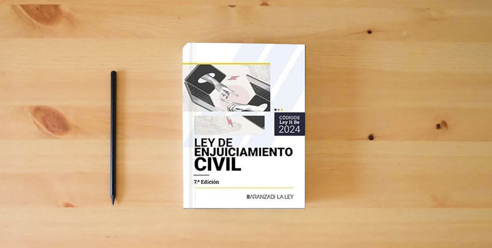The book Ley de Enjuiciamiento Civil (LeyItBe) (Código) is on the table