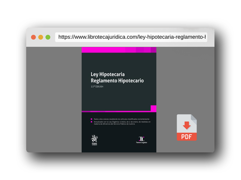 Vista previa del PDF del libro Ley Hipotecaria. Reglamento Hipotecario 11ª Edición (Textos legales)