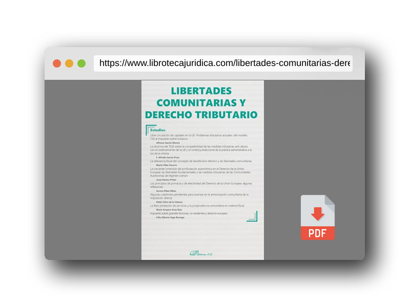 Vista previa del PDF del libro Libertades comunitarias y derecho tributario: Monográfico revista Nueva Fiscalidad. 2023 (SIN COLECCION)