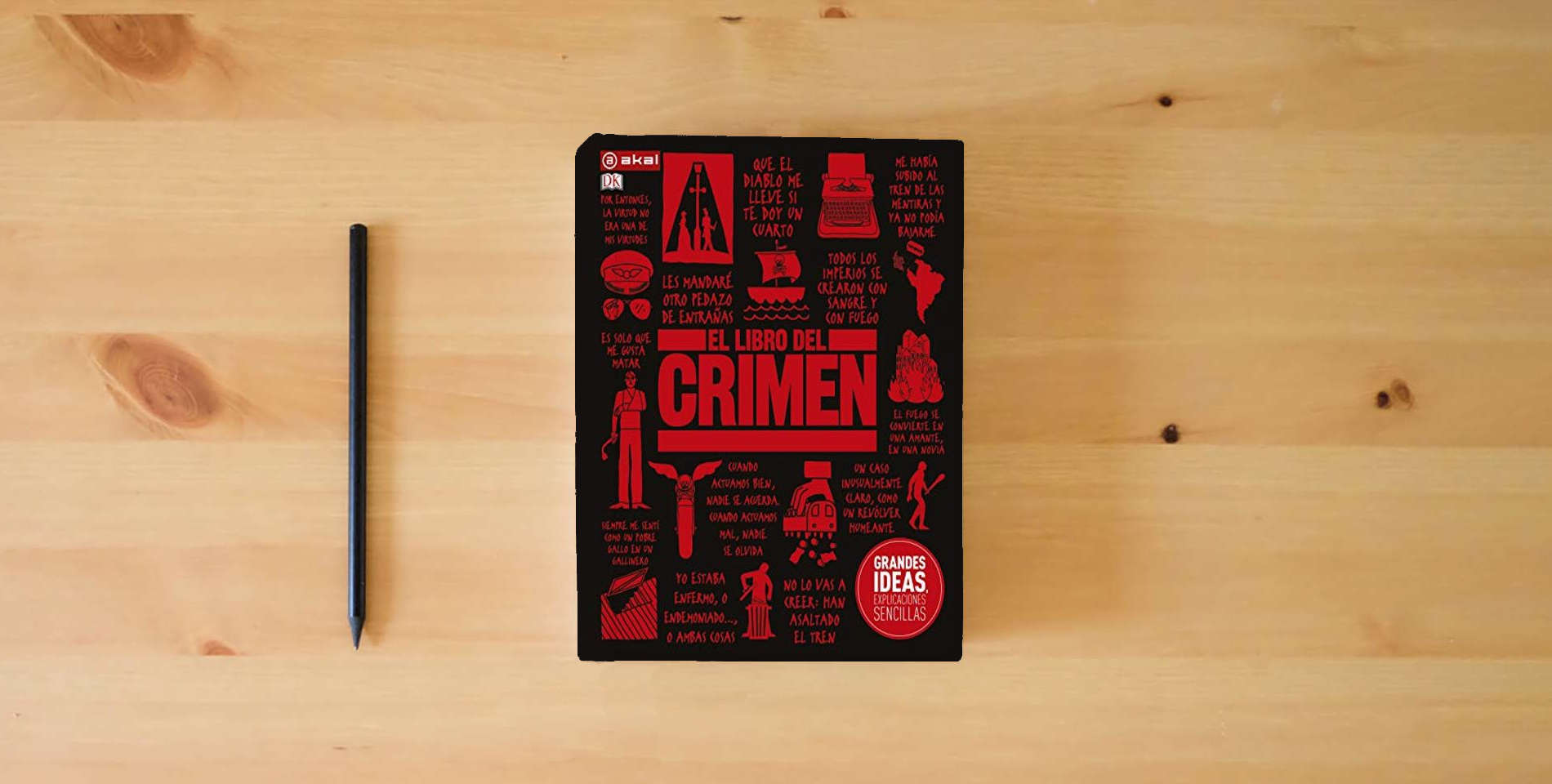 The book El libro del Crimen: 17 (Grandes Libros) is on the table
