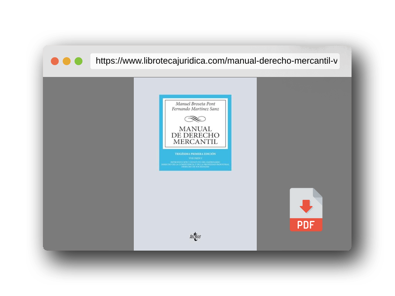 Vista previa del PDF del libro Manual de Derecho Mercantil: Vol. I. Introducción y estatuto del empresario. Derecho de la competencia y de la propiedad industrial. Derecho de ... Biblioteca Universitaria de Editorial Tecnos)