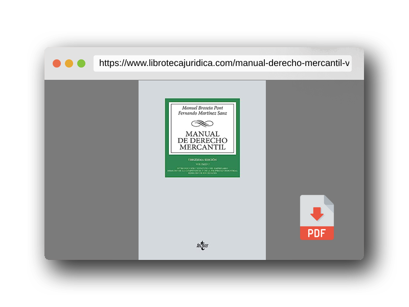Vista previa del PDF del libro Manual de Derecho Mercantil: Vol. I. Introducción y estatuto del empresario. Derecho de la competencia y de la propiedad industrial. Derecho de ... Biblioteca Universitaria de Editorial Tecnos)