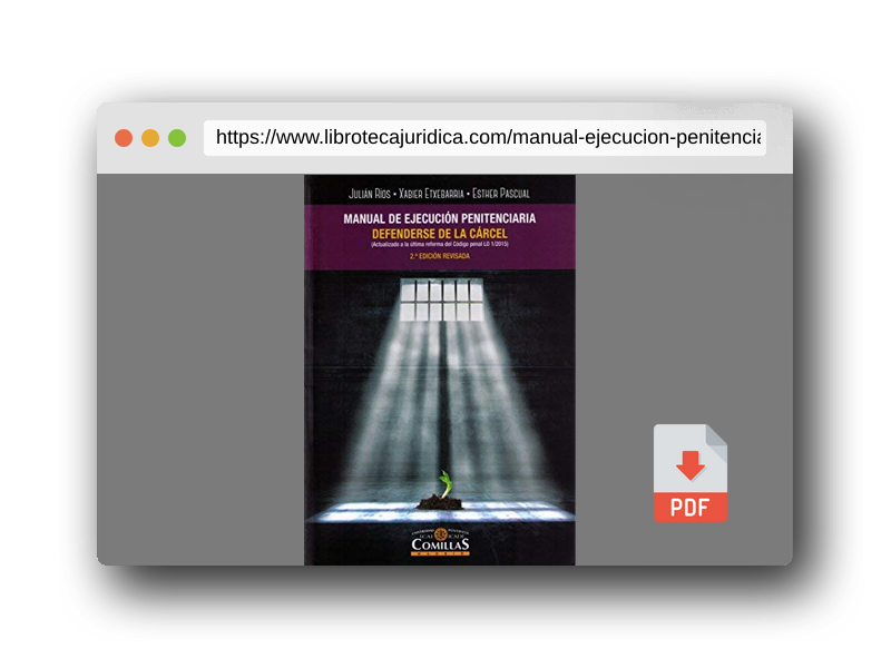 Vista previa del PDF del libro Manual de ejecución penitenciaria. Defenderse de la carcel (2ª ed. - 2018): Defenderse de la cárcel (SIN COLECCION)