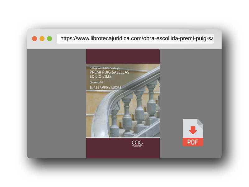 Vista previa del PDF del libro Obra escollida: PREMI PUIG SALELLAS EDICIÓ 2022 (Colegio Notarial de Cataluña)