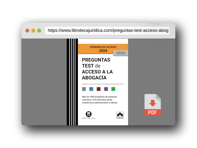 Vista previa del PDF del libro Preguntas test de Acceso a la abogacía (EXAMEN 2024) 2.ª ED (Campus Opositor)