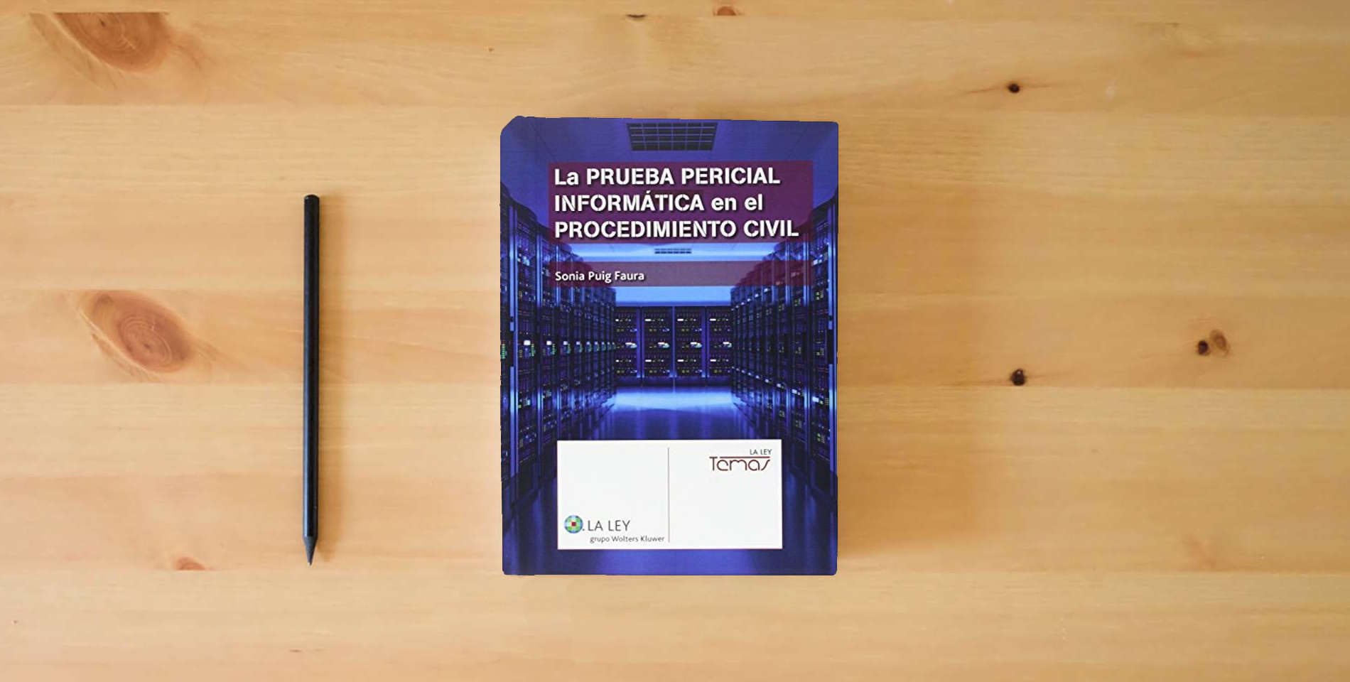 The book Prueba Pericial Informática En El Procedimiento Civil,La (Temas La Ley) is on the table