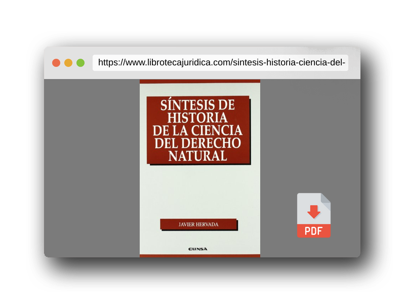 Vista previa del PDF del libro Síntesis de historia de la ciencia del derecho natural (Manuales (Universidad de Navarra. Facultad de Derecho))