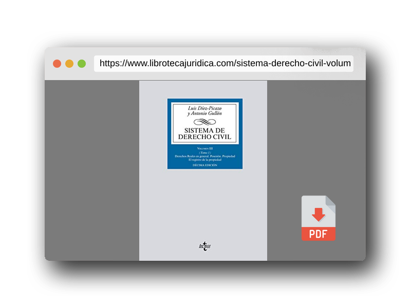 Vista previa del PDF del libro Sistema de Derecho civil: Volumen III (Tomo 1) Derechos Reales en general (Derecho - Biblioteca Universitaria de Editorial Tecnos)