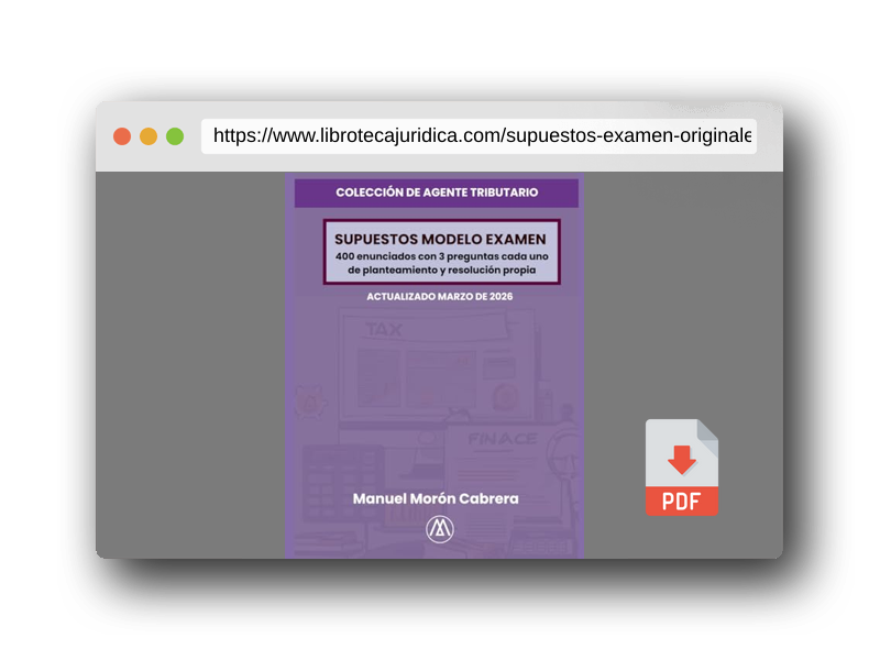 Vista previa del PDF del libro Supuestos de Examen Originales: 400 enunciados de 3 preguntas cada uno.