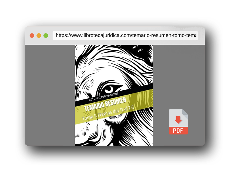 Vista previa del PDF del libro TEMARIO RESUMEN: Tomo II (Temas del 11 al 23)
