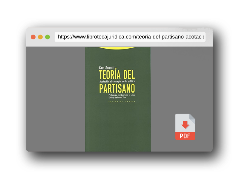 Vista previa del PDF del libro Teoría Del Partisano: Acotación al concepto de lo político (ESTRUCTURAS Y PROCESOS - FILOSOFIA)