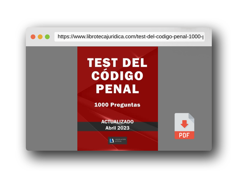 Vista previa del PDF del libro TEST DEL CÓDIGO PENAL. 1000 Preguntas. Legislación Actual.: Para estudiantes y opositores.