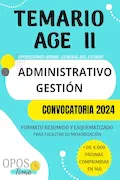 Portada del libro: OPOSTIME TEMARIO AGE II. OPOSICIONES A LA ADMINISTRACIÓN GENERAL DEL ESTADO PARA ADMINISTRATIVO (C1) Y GESTIÓN CIVIL DEL ESTADO (GACE A2): Formato ... (PREPARACIÓN OPOSICIONES AGE 2024)