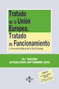 Portada del libro: Tratado de la Unión Europea, Tratado de Funcionamiento: y otros actos básicos de la Unión Europea (Derecho - Biblioteca de Textos Legales)