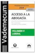Portada del libro: Acceso a la abogacía. Volumen V. Parte específica laboral (3.ª EDICIÓN) (Vademecum)