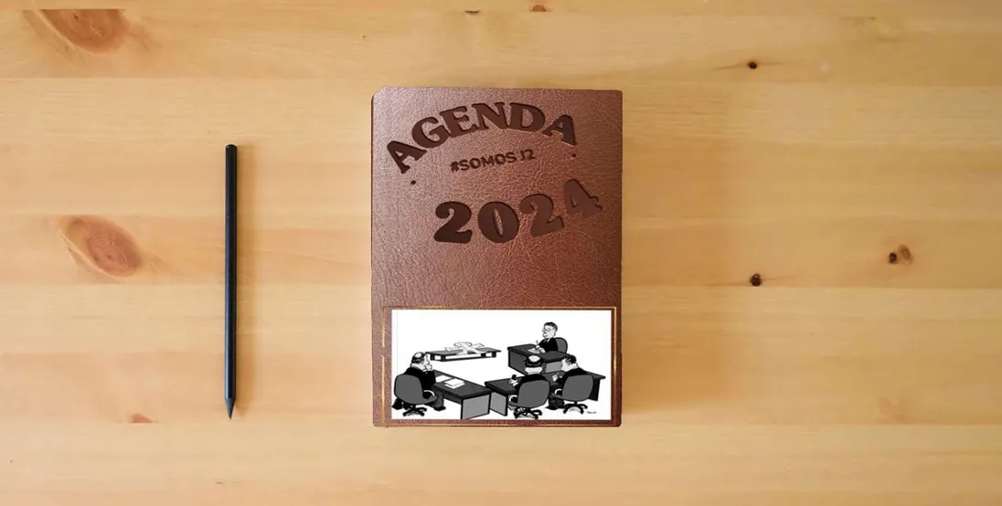 The book Agenda #SomosJ2 2023-2024│Semana vista -Agenda escritorio del año judicial 2023 2024 - Agenda negra │Agenda semana vista 16 meses │Planificador diario ... Tu Herramienta Esencial en el Año Judicial} is on the table