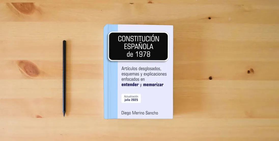 The book Constitución Española de 1978 (Esquemas para opositores)} is on the table