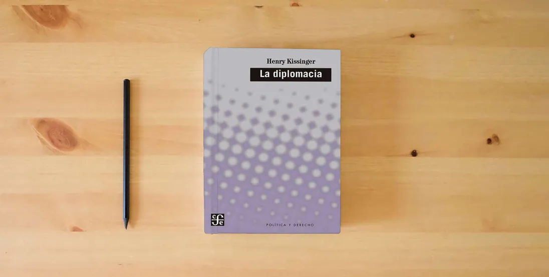 The book DIPLOMACIA, LA (Politica Y Derecho)} is on the table