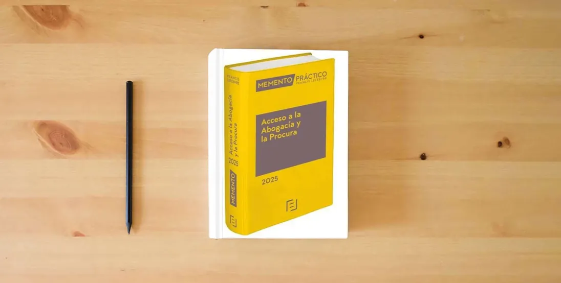 The book Memento Acceso a la Abogacía y la Procura 2025 (MANUALES)} is on the table