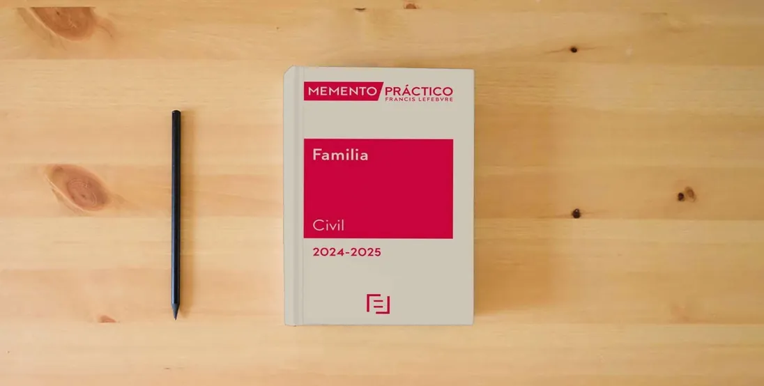 The book Memento Familia (Civil) 2024-2025 (MANUALES)} is on the table