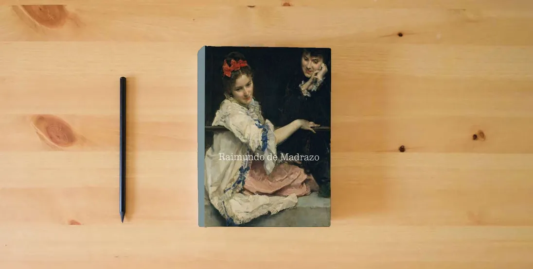 The book RAIMUNDO DE MADRAZO (CATALOGO DE EXPOSICION)} is on the table