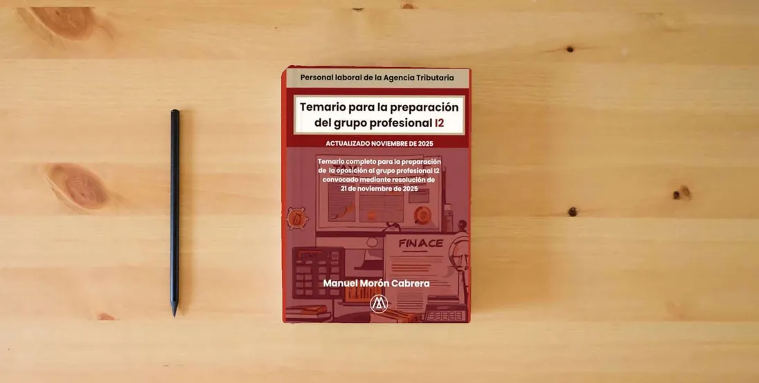 The book Temario oposición grupo profesional I2} is on the table