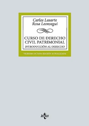 Portada del Libro: Curso de Derecho Civil patrimonial: Introducción al Derecho (Derecho - Biblioteca Universitaria de Editorial Tecnos)
